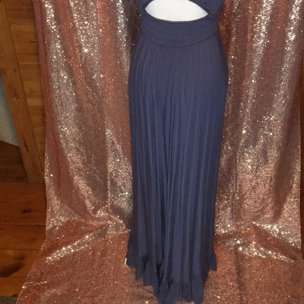 EXPRESS Grape High-Low Ruffle Maxi Dress S - Picture 8 of 9